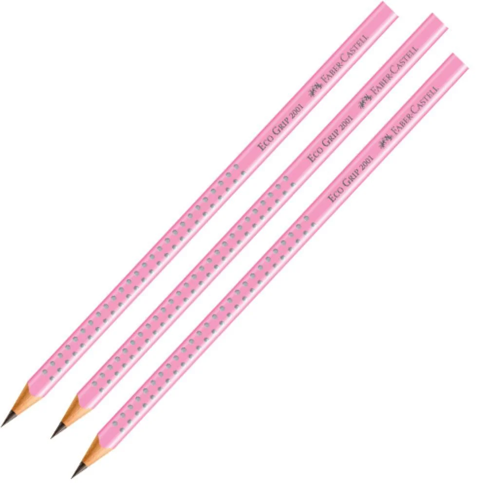 Lapis Preto Triangular Ecolapis Grip 2001 Rosa Faber-Castell (Pct.c/72)