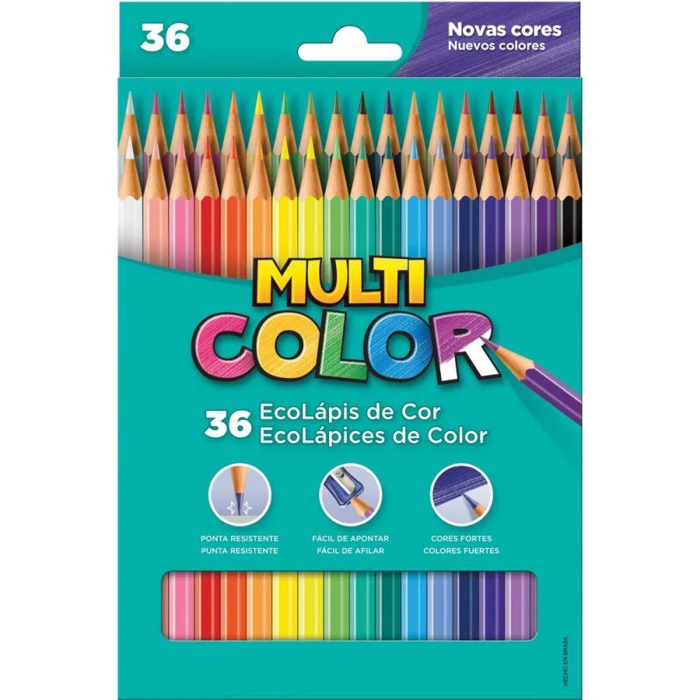 Lapis De Cor Sextavado Multicolor Super Eco 36Cores Faber-Castell (Pct.c/03)