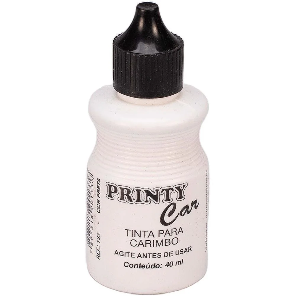 Tinta Para Carimbo 40Ml Preta Carbrink (Cx.c/12)