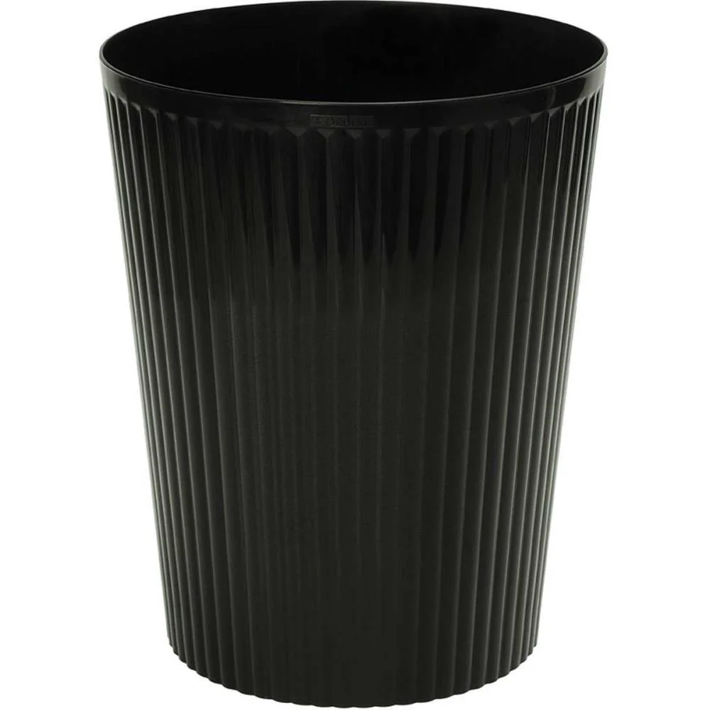 Lixeira Para Escritorio Canelado Preto 9,3L 23X29Cm Ordene
