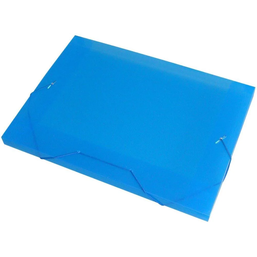 Pasta Aba Elastica Plastica Oficio 20Mm Azul Acp (Pct.c/10)
