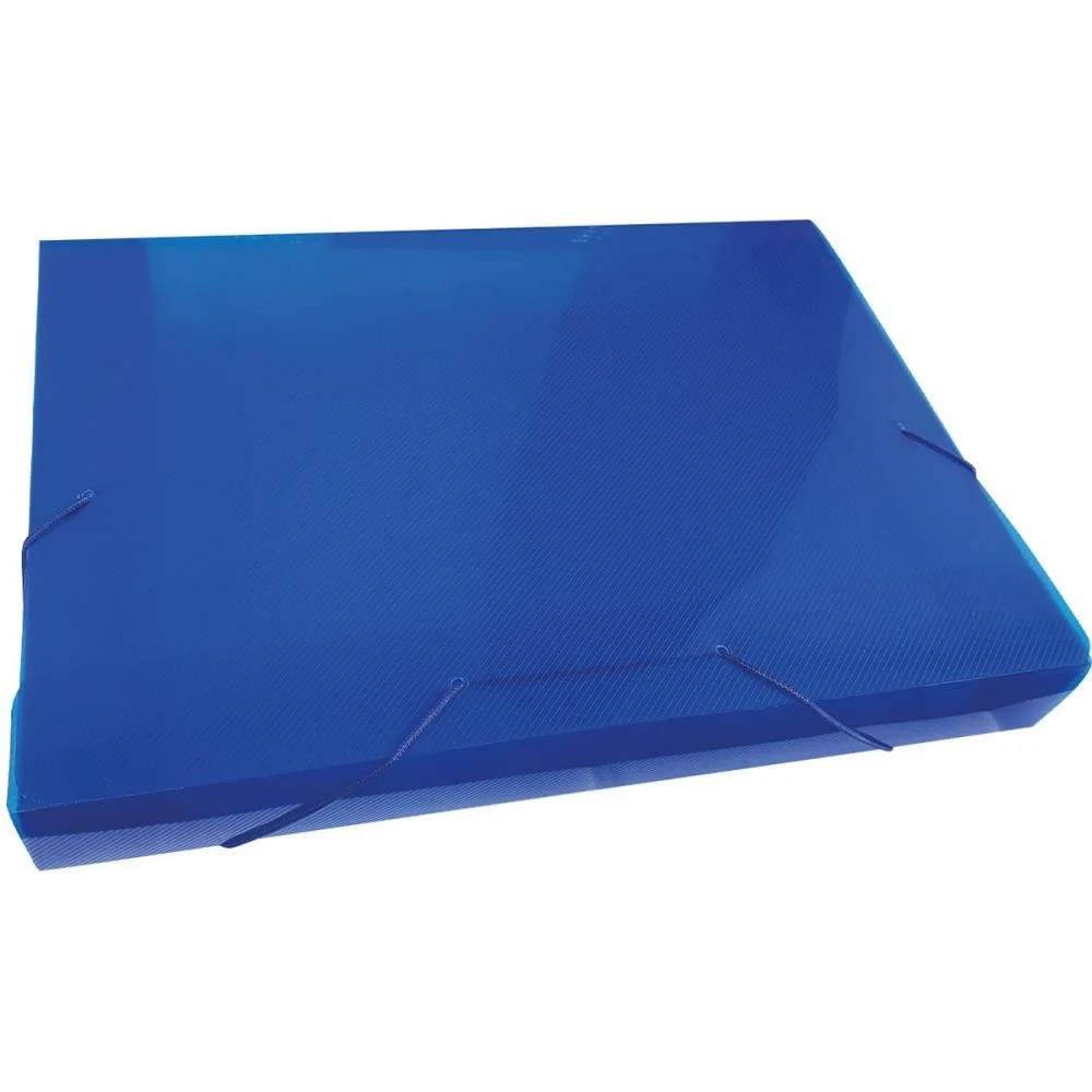 Pasta Aba Elastica Plastica Oficio 30Mm Azul Acp (Pct.c/10)