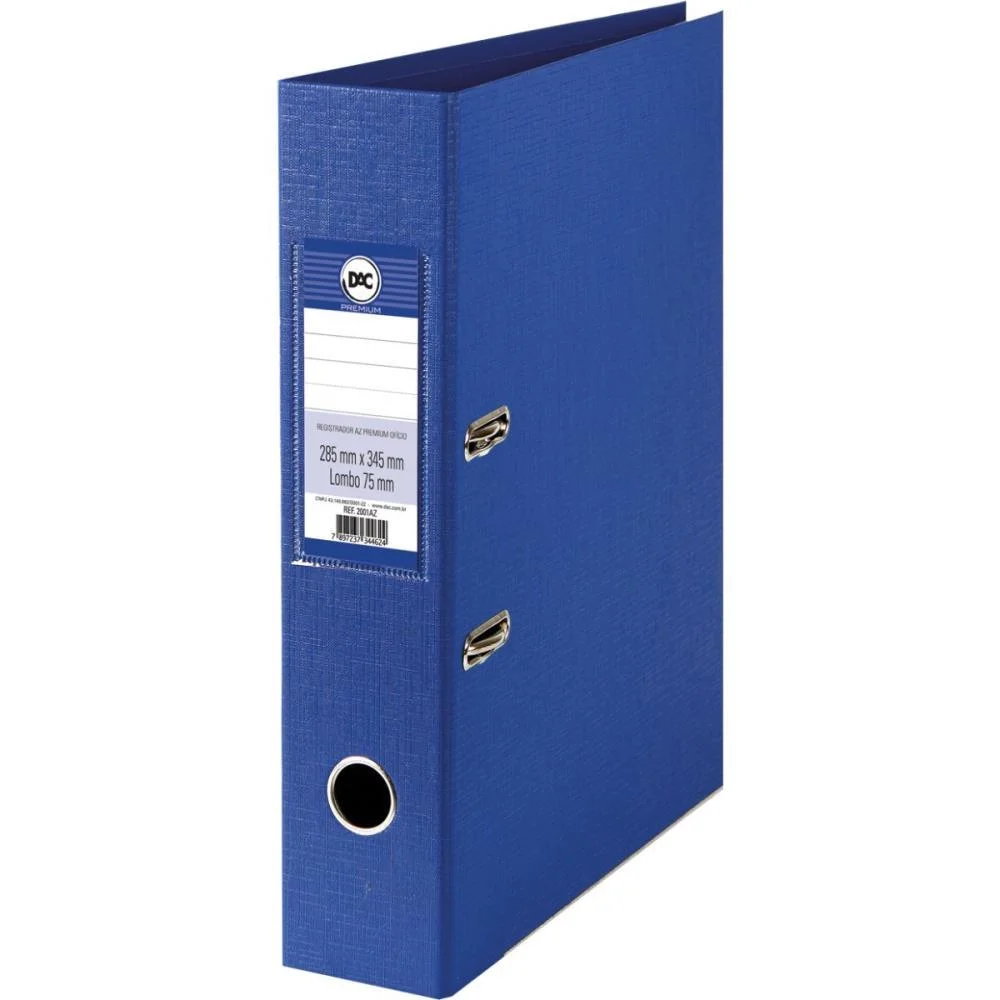 Pasta Registradora Oficio Larga Azul Premium Dac