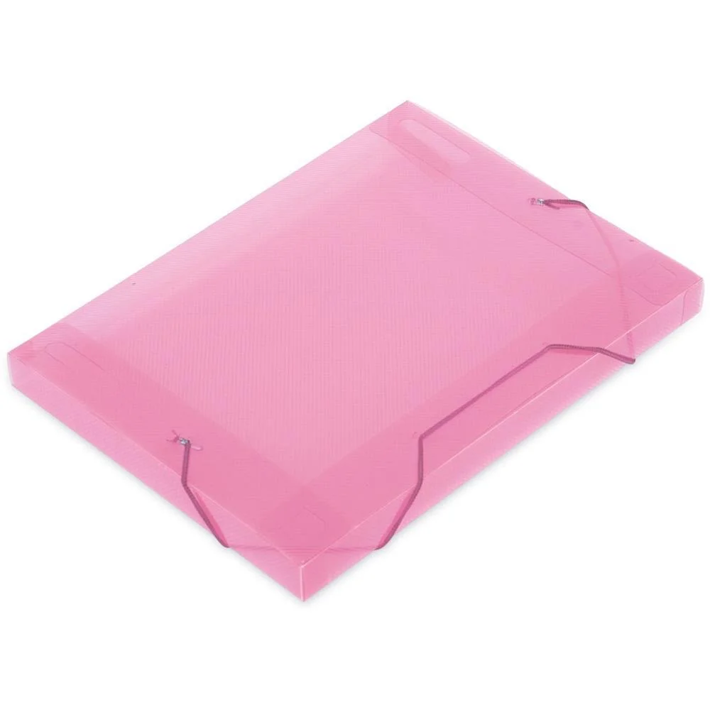 Pasta Aba Elastica Plastica Oficio 30Mm Rosa Soft Polibras (Pct.c/10)