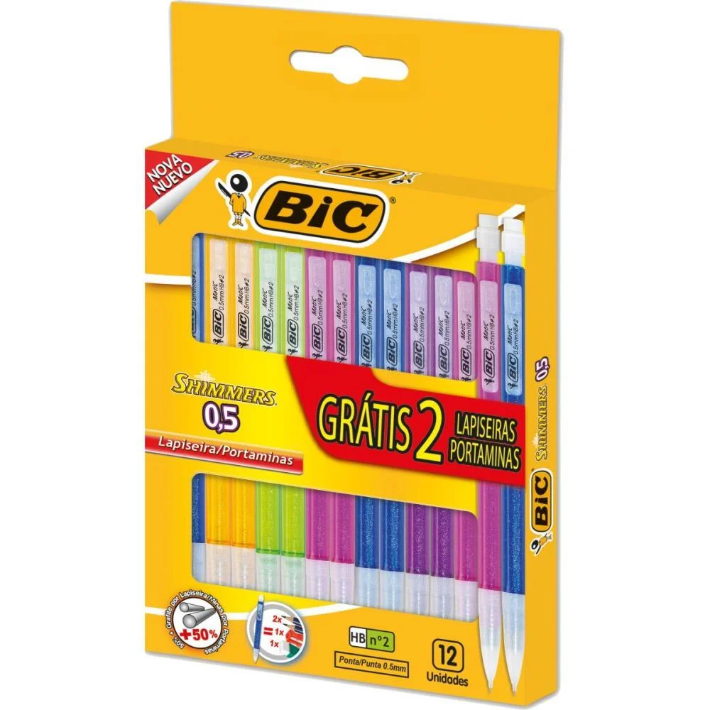 Lapiseira 0.5Mm Shimmers Cores Sortidas Bic (Ct.c/14)