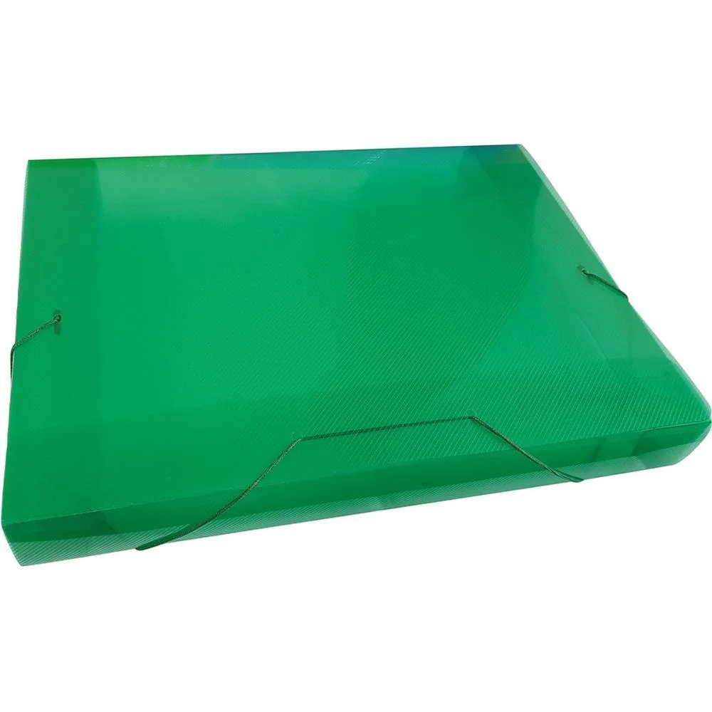 Pasta Aba Elastica Plastica Oficio 20Mm Verde Acp (Pct.c/10)