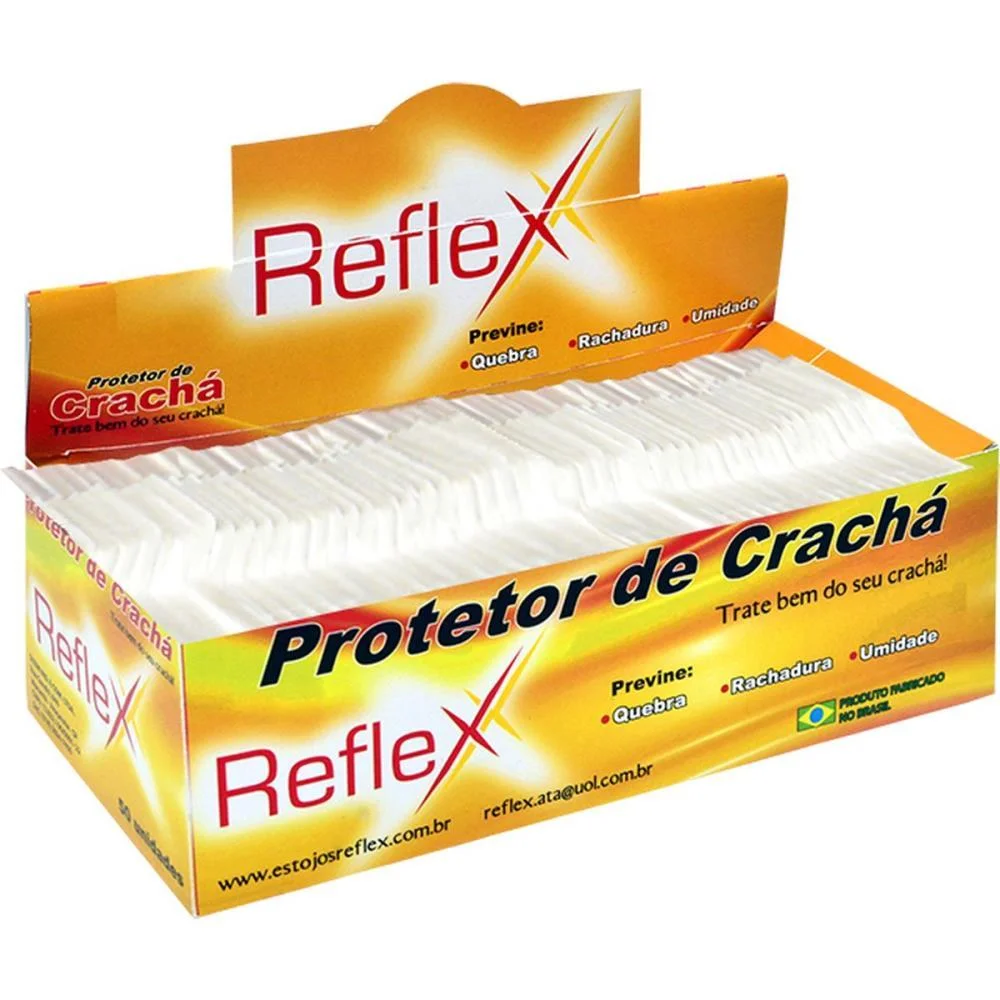 Protetor Para Cracha Plastico Transparente 54X86Mm Reflex (Cx.c/50)