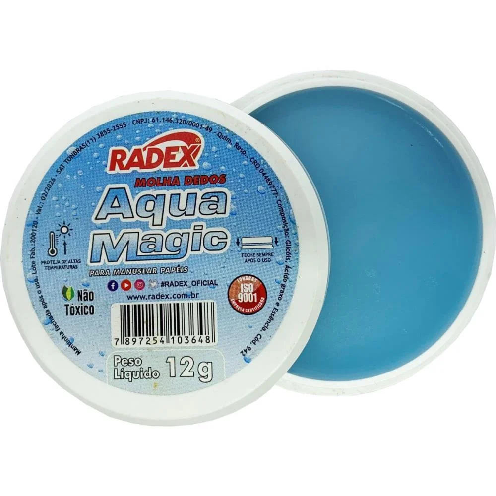 Umedecedor De Dedo Asuper Aqua Magic 12G. Radex (Cx.c/12)