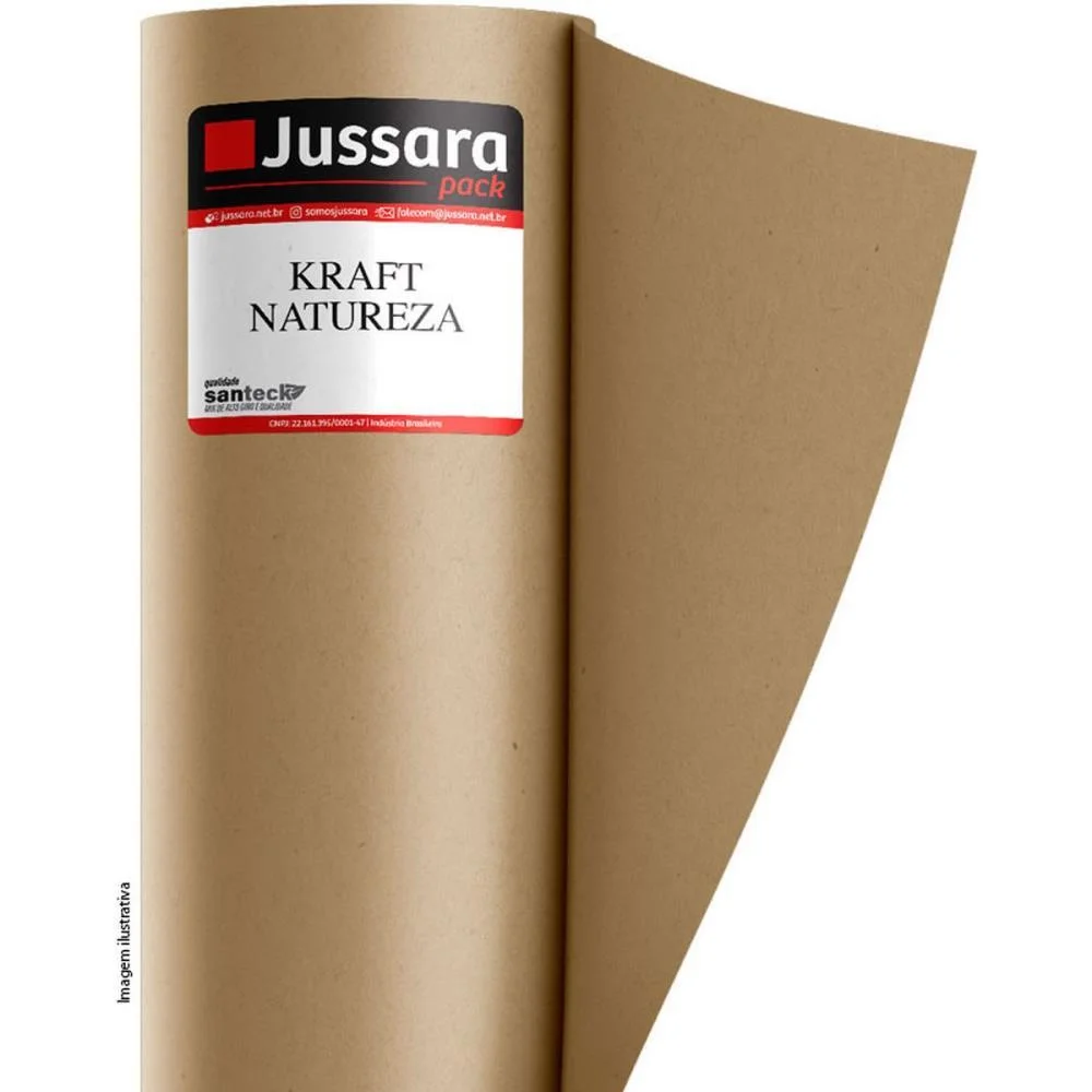 Papel Kraft Bobina 120Cmx200M 80G. 20Kg S/Brilho Santeck (Bobina)