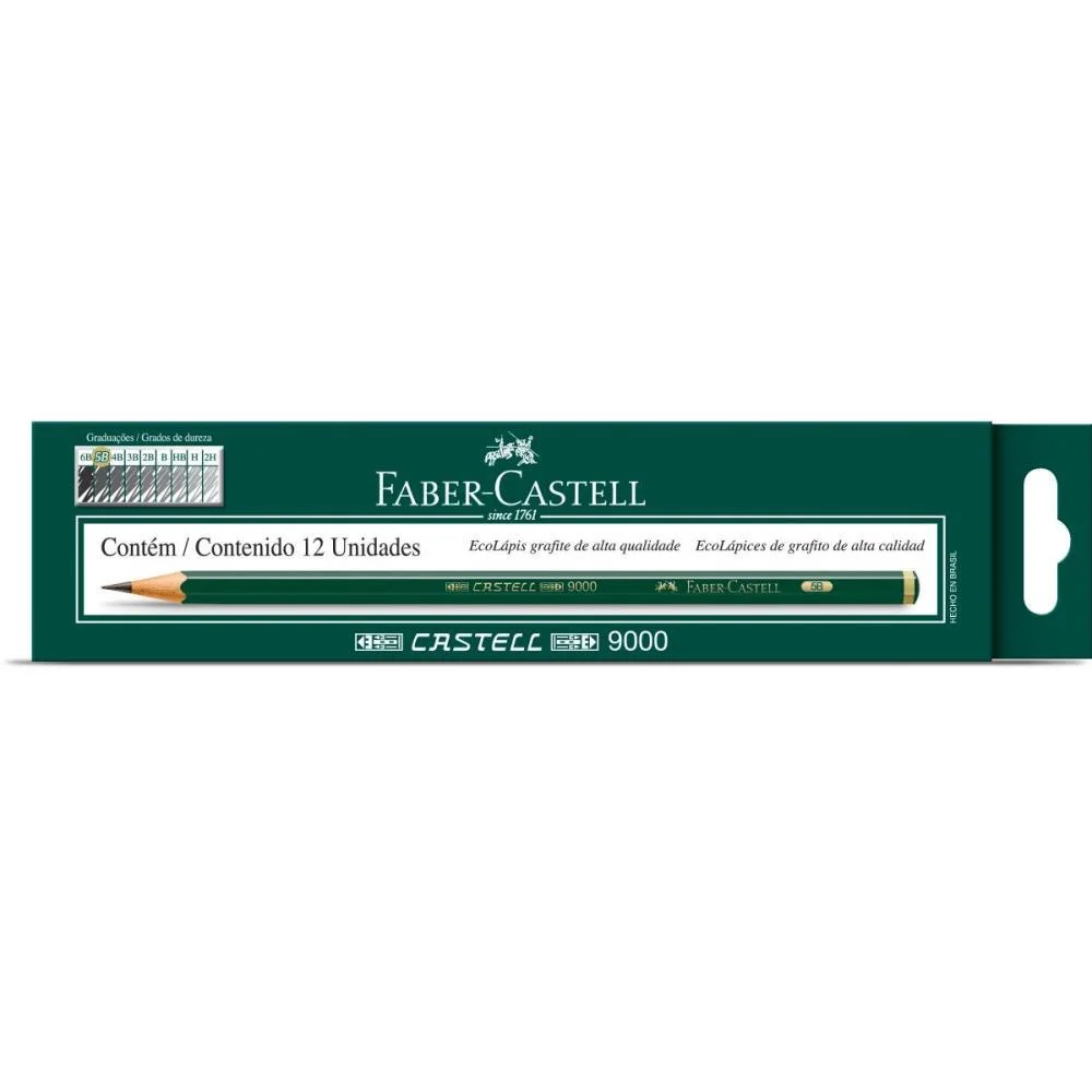 Lapis Preto Tecnico 9000 5B Preto Faber-Castell (Cx.c/12)