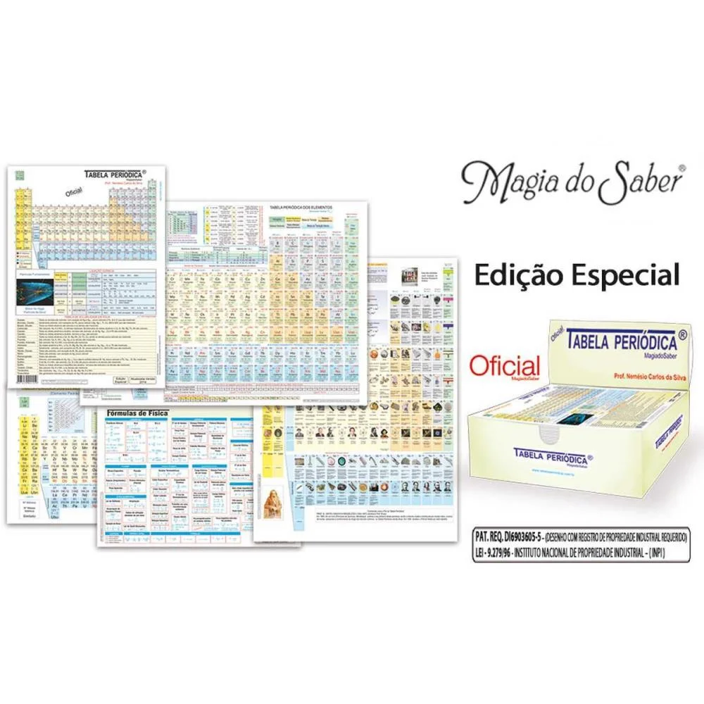 Tabela Periodica 5 Modelos+Fotos Dos Elementos Magia Do Saber (Kit.c/15)