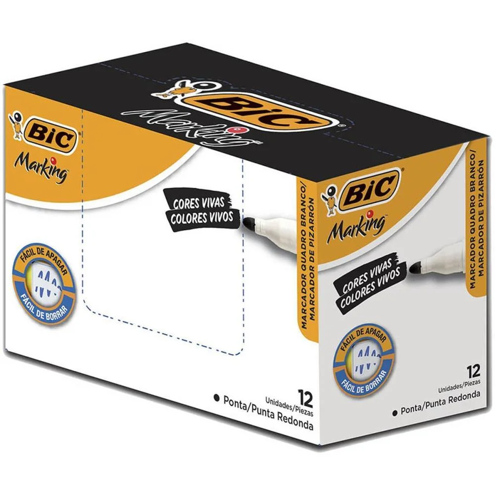 Pincel Quadro Branco Marking Recarregavel Preto Bic (Cx.c/12)