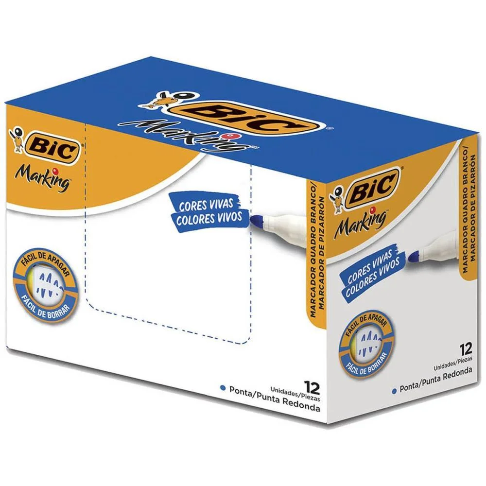 Pincel Quadro Branco Marking Recarregavel Azul Bic (Cx.c/12)