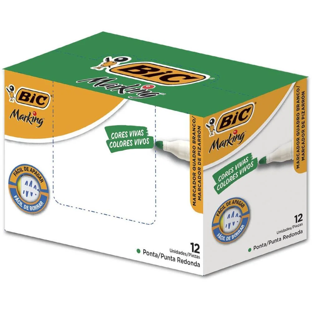 Pincel Quadro Branco Marking Recarregavel Verde Bic (Cx.c/12)