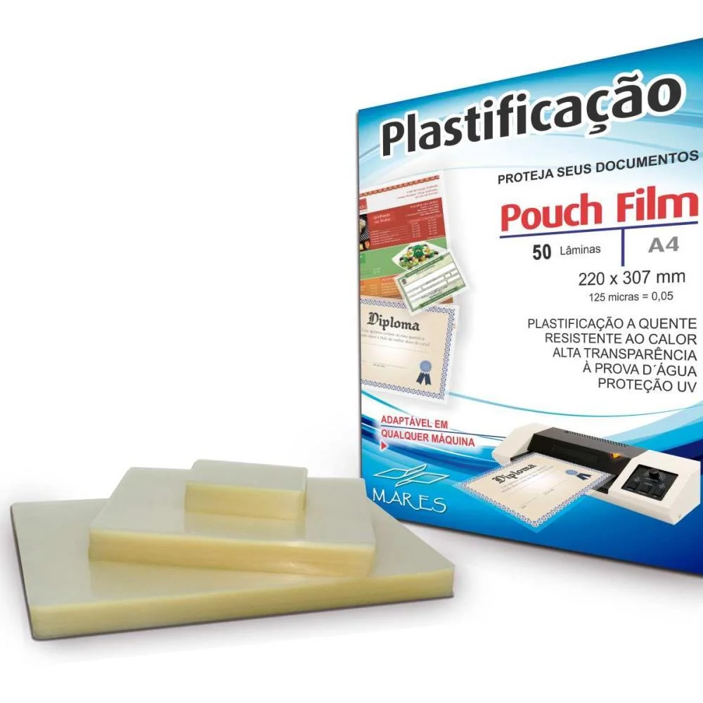 Plastico Para Plastificacao Pouch Film A4 220X307 (0,05) Mares (Conj/50)