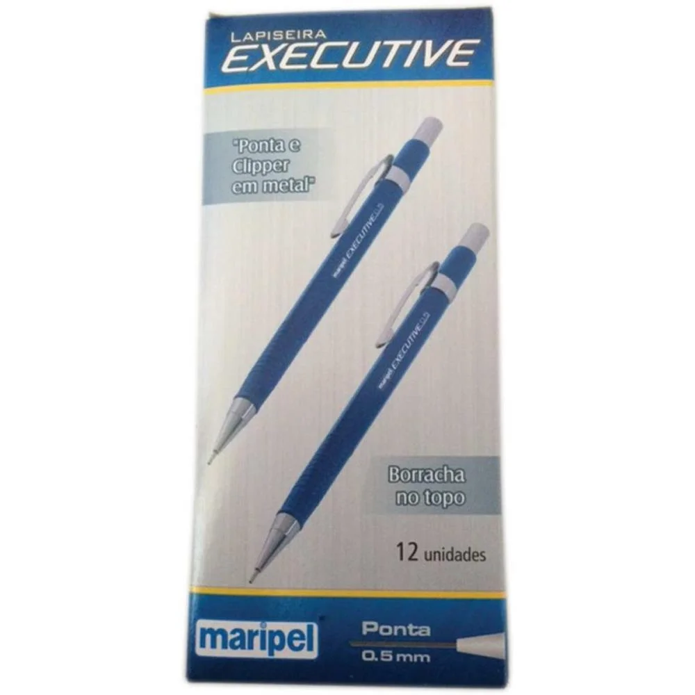 Lapiseira 0.5Mm Executive Metal Azul Maripel (Cx.c/12)