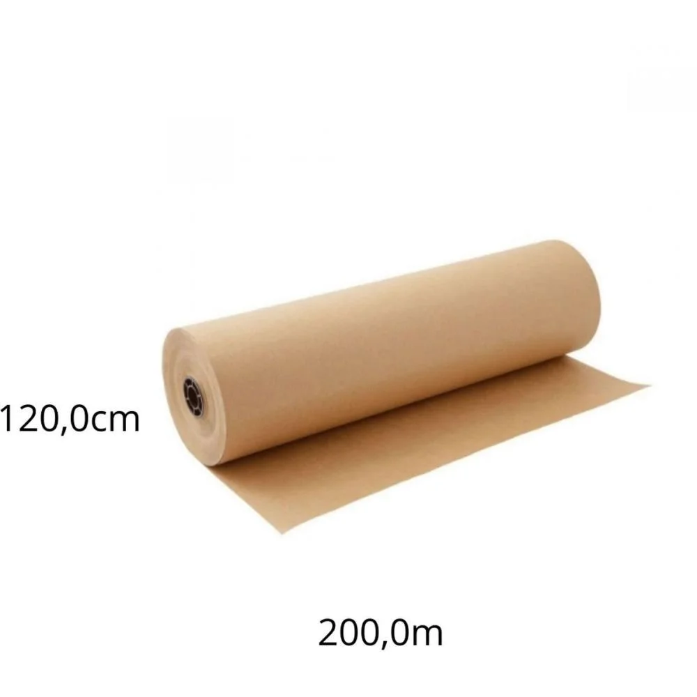 Papel Kraft Bobina 120Cmx200M 80G Natural Scrity (Bobina)