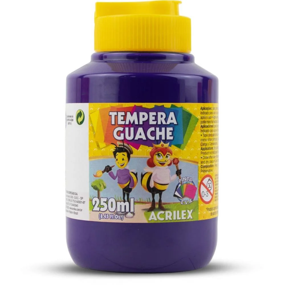 Tinta Guache 250Ml Violeta Acrilex (Pct.c/03)