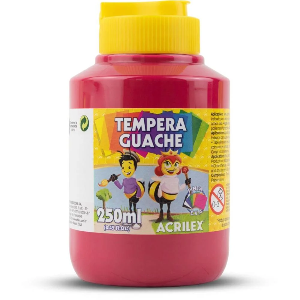 Tinta Guache 250Ml Magenta Acrilex (Pct.c/03)