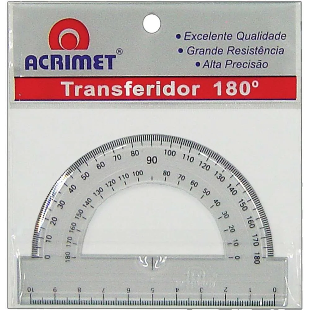 Transferidor Poliestireno 180 Graus Acrimet (Pct.c/06)