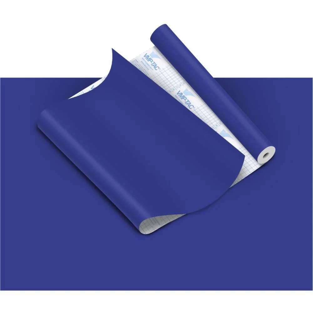 Plastico Adesivo 45Cmx10M Pvc Fosco Azul V.m.p. (Rolo)