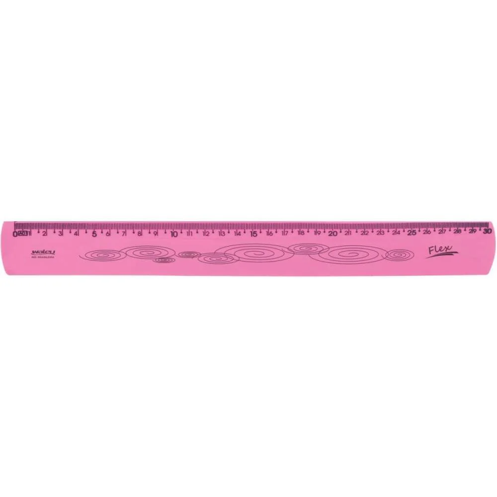 Regua Mole Neon Flexivel 30Cm. Rosa Maxcril (Pct.c/10)