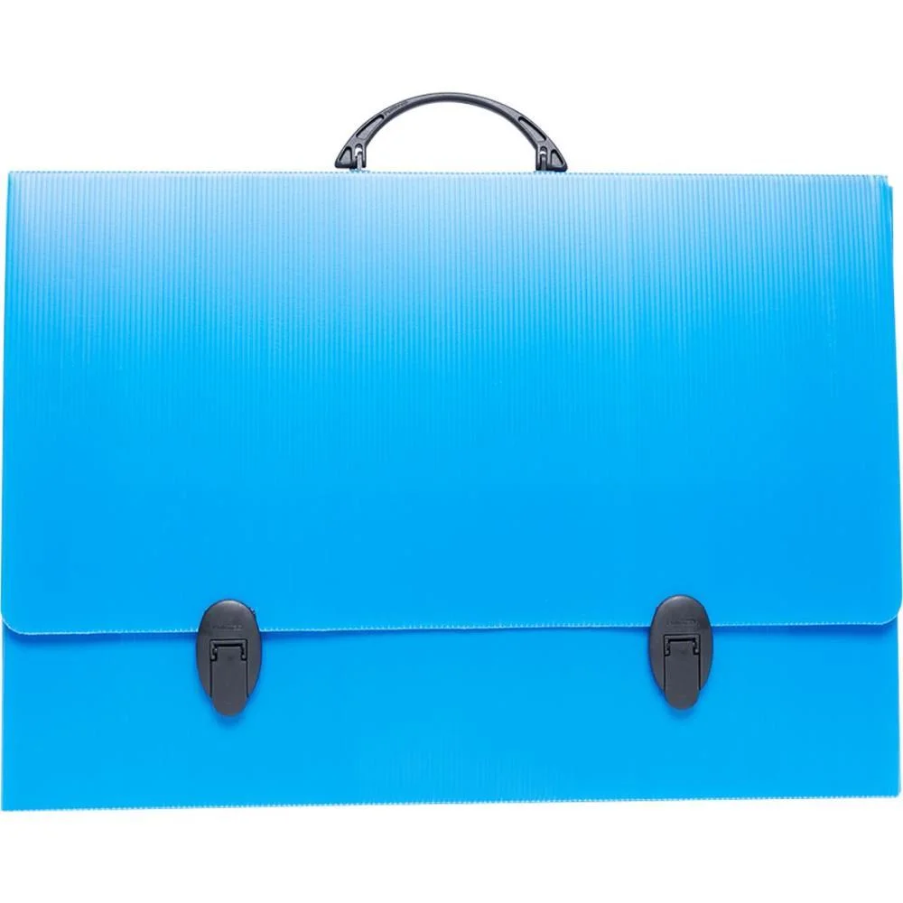 Maleta Novaonda Com Alca A-3 Azul C/Fecho 3,5Cm Polibras