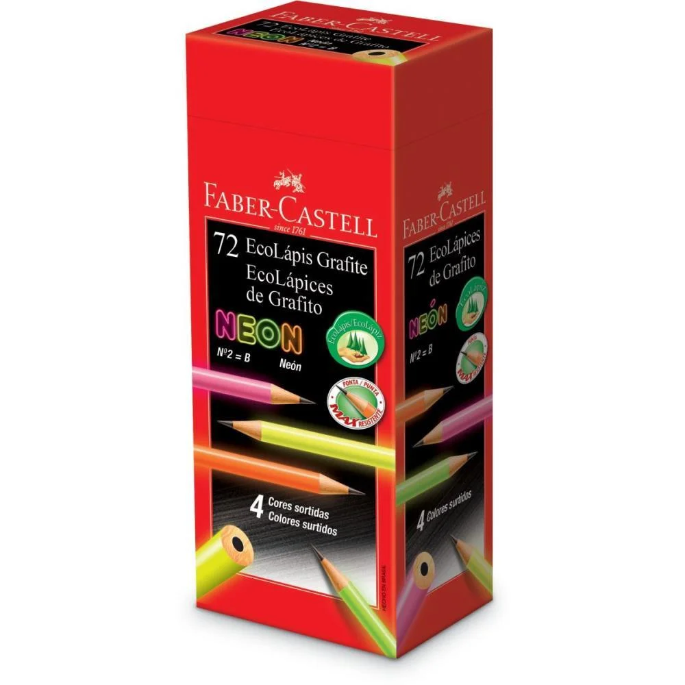 Lapis Preto Redondo Ecolapis 1205 Max Neon Faber-Castell (Cx.c/72)