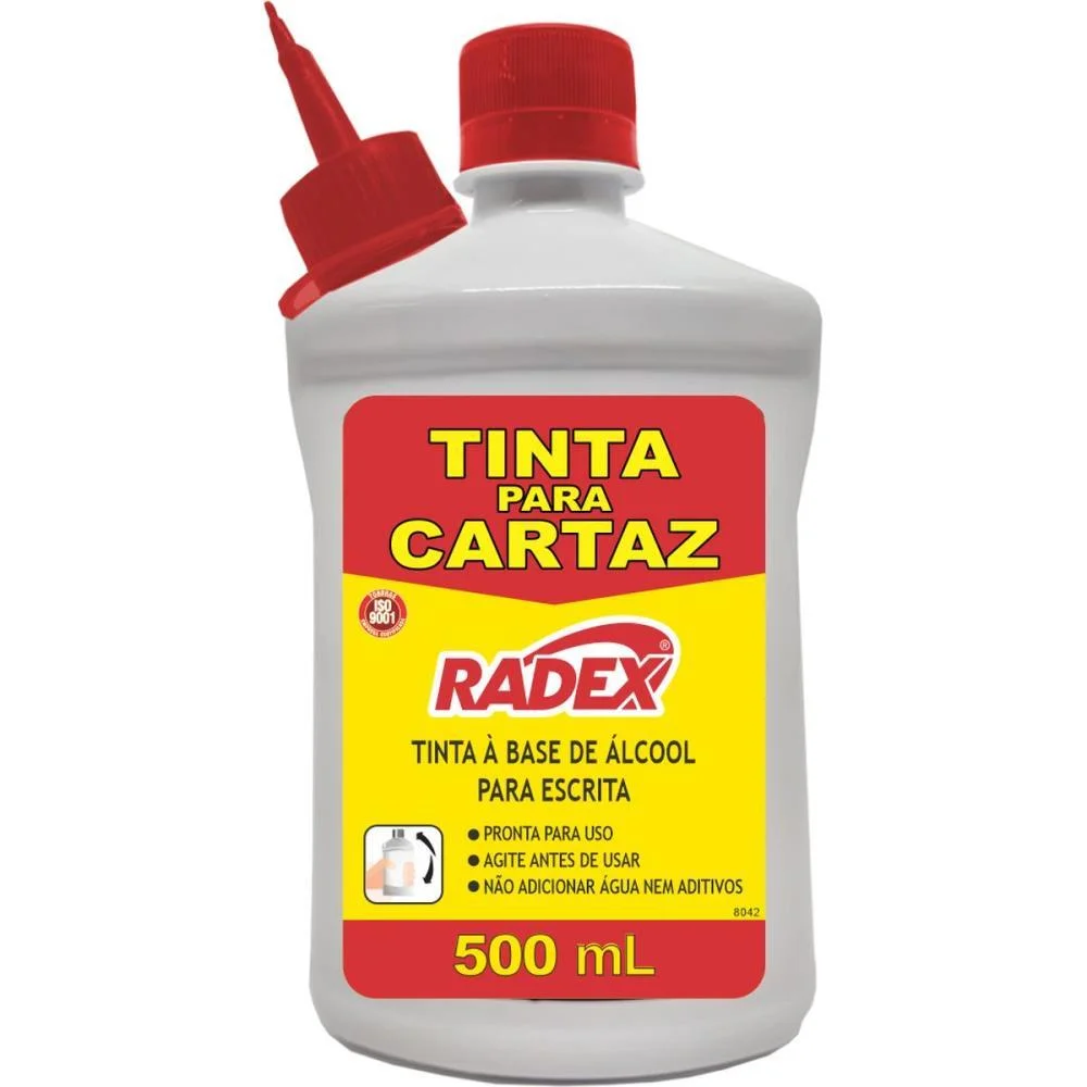 Tinta Marcador Permanente Tinta Refil Cartaz 500Ml. Verm Radex