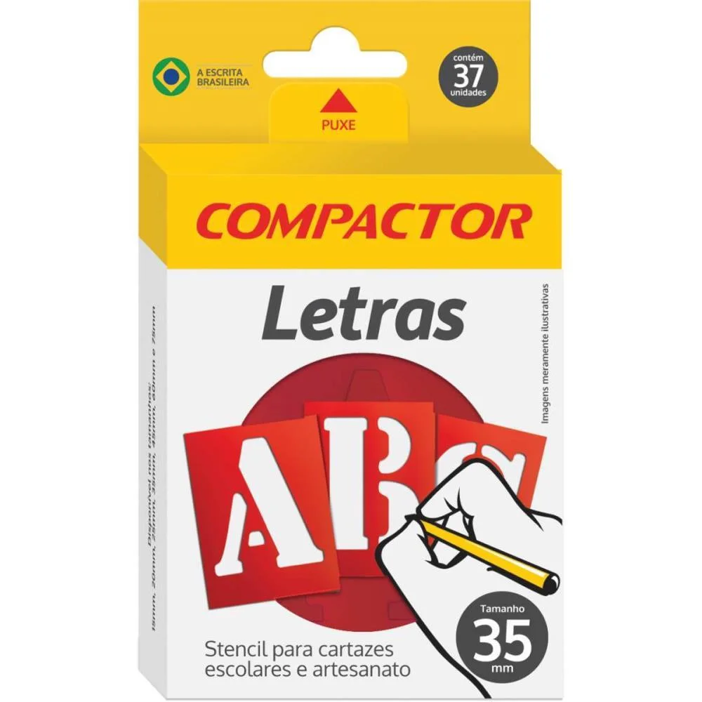 Letra Vazada Letras E Algarismos 35Mm Compactor (Cx.c/05)