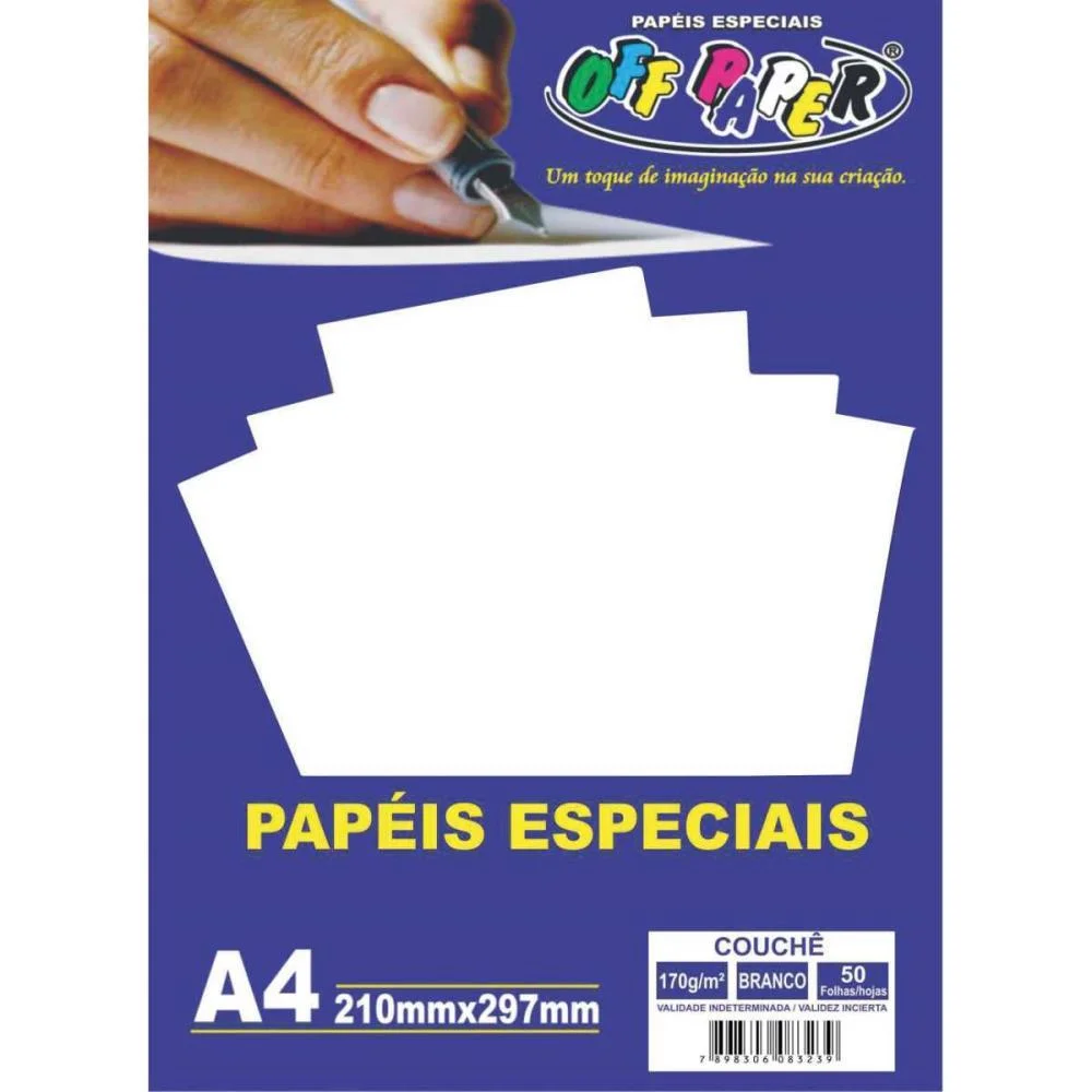 Papel A4 Couche Branco 170G Off Paper (Pct.c/50)