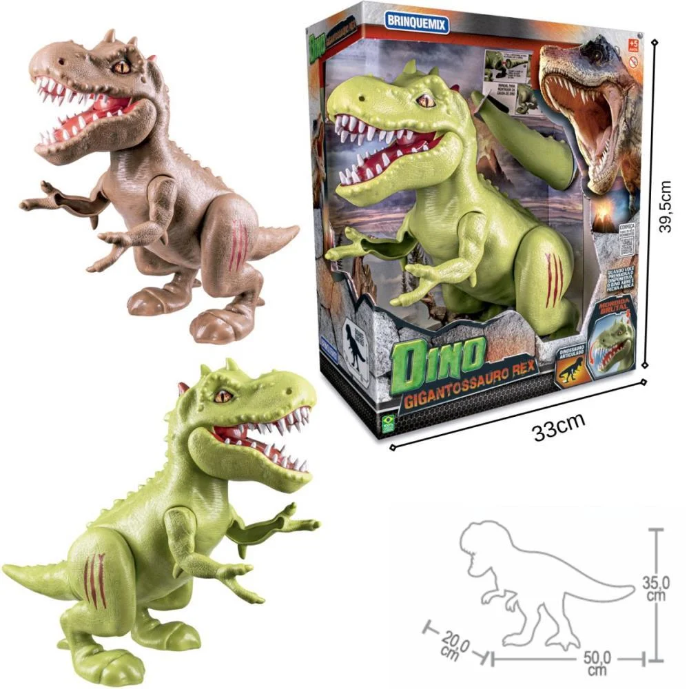 Dinossauro Gigantossauro Dino Rex Artic. Brinquemix