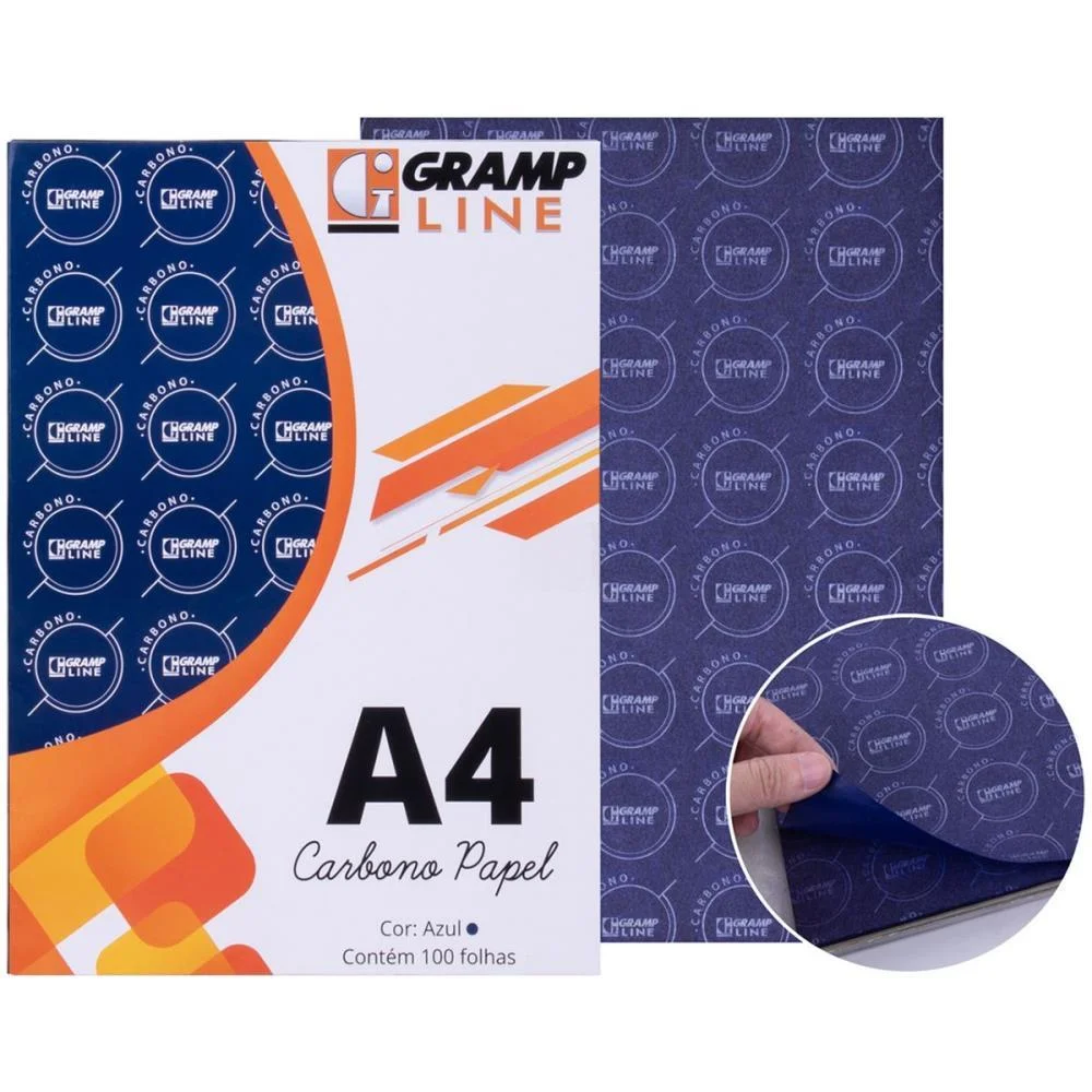Papel Carbono Para Lapis Papel A4 Azul Ge 927 Gramp Line (Cx.c/100)