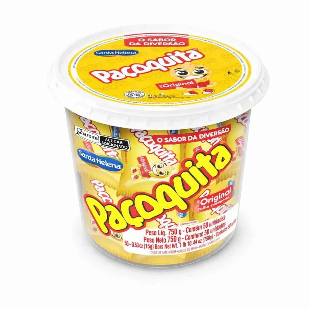 Doce Pacoquita Rolha Emb. 750G Santa Helena C/ 50 Unidades