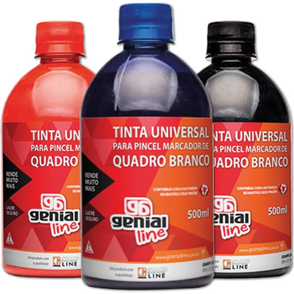 Tinta Marcador Quadro Branco Reabastecedor Ge-500Ml Azul Gramp Line
