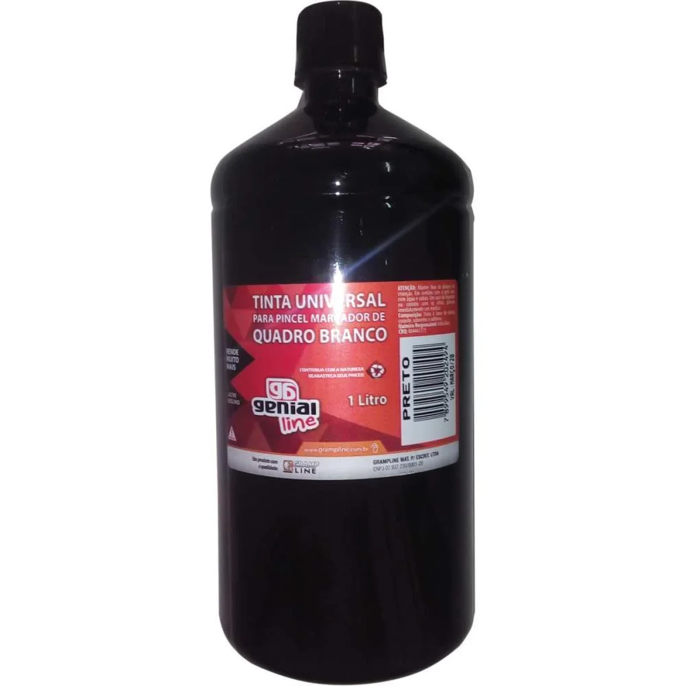 Tinta Marcador Quadro Branco Reabastecedor Ge-1000Ml Preto Gramp Line
