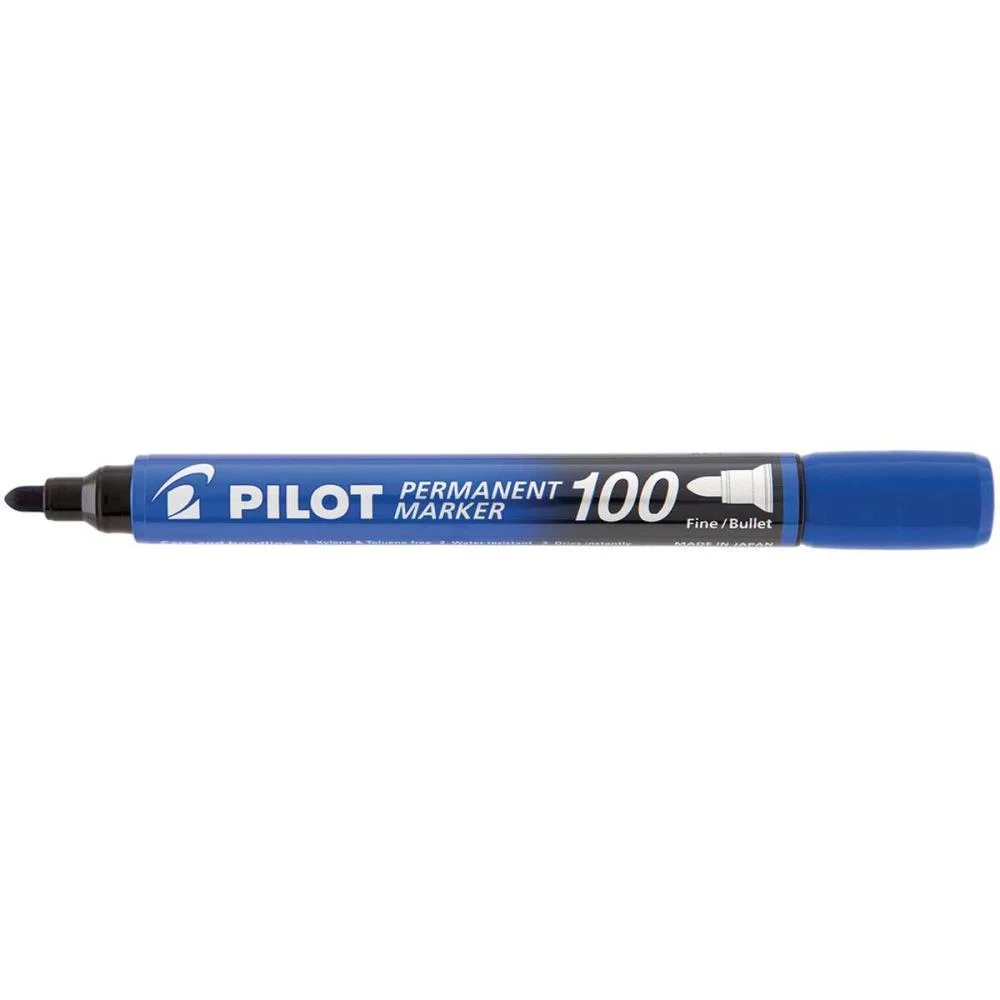 Pincel Marcador Permanente Sca 100 Ponta Redonda Azul Pilot (Cx.c/12)