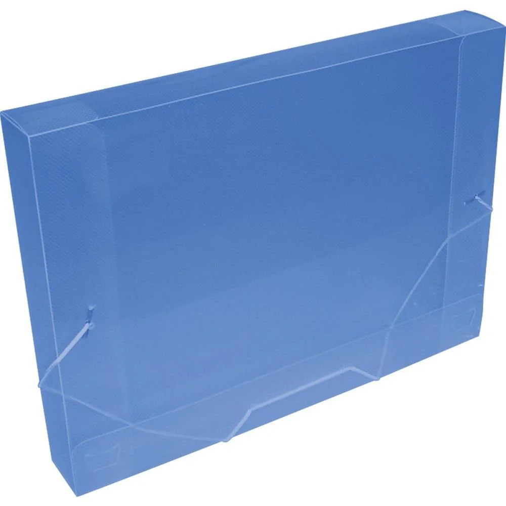 Pasta Aba Elastica Plastica Oficio 40Mm Azul Acp (Pct.c/10)