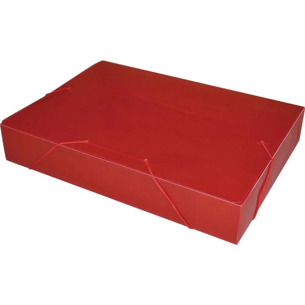 Pasta Aba Elastica Plastica Oficio 55Mm Vermelho Acp (Pct.c/10)
