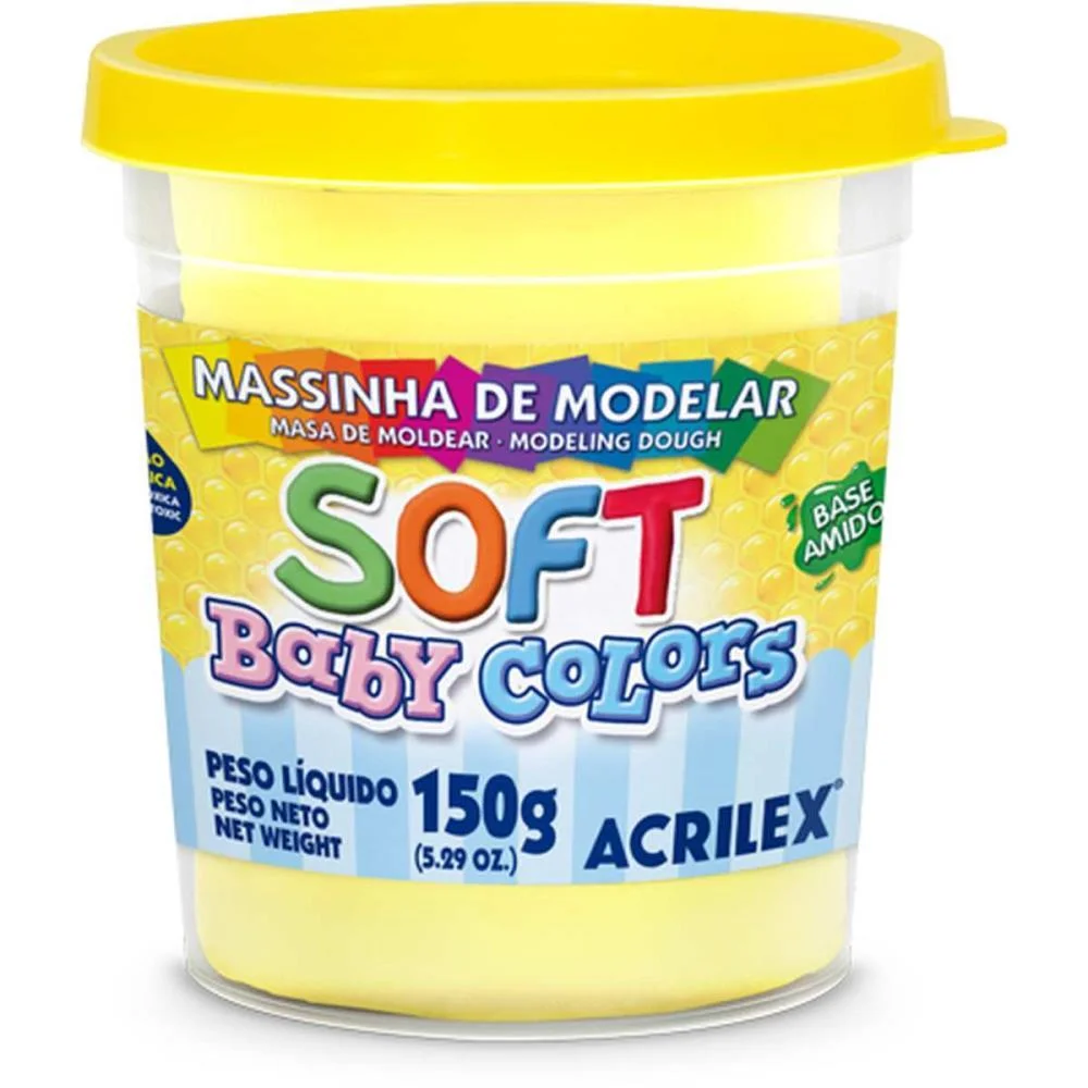 Massa Para Modelar Soft 150G.amarelo Bebe Bs Amid Acrilex (Pote)