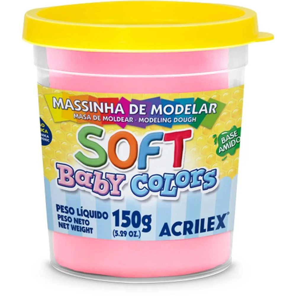 Massa Para Modelar Soft 150G.rosa Bebe Bs Amido Acrilex (Pote)