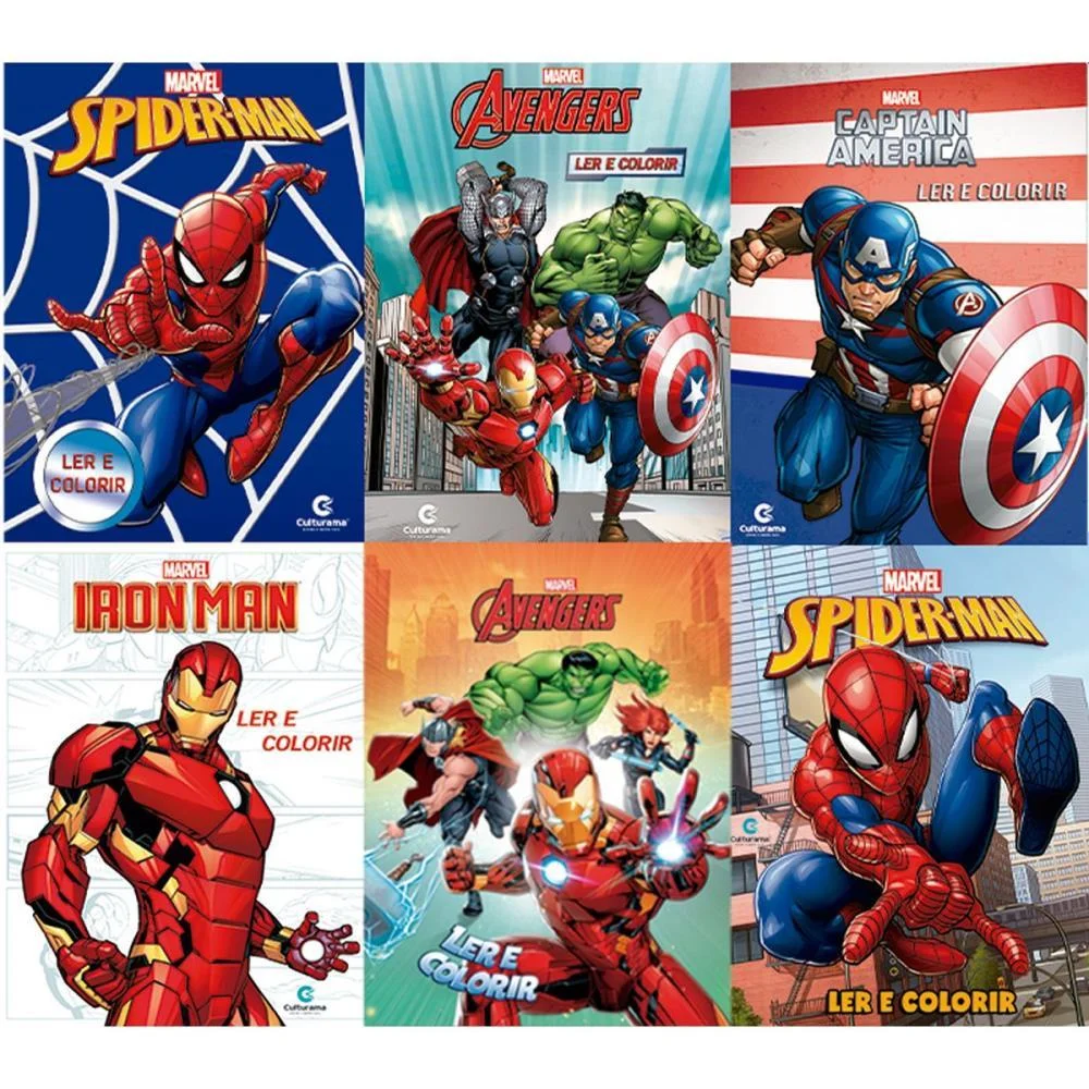 Livro Infantil Colorir Ler E Colorir Marvel 8Pgs (S) Culturama (Pct.c/12)