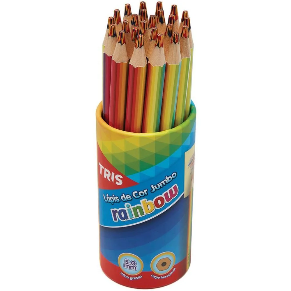 Lapis De Cor Jumbo Tris Rainbow Summit (Pote-24)