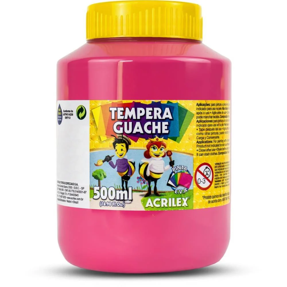Tinta Guache 500Ml Rosa Acrilex (Cx.c/06)