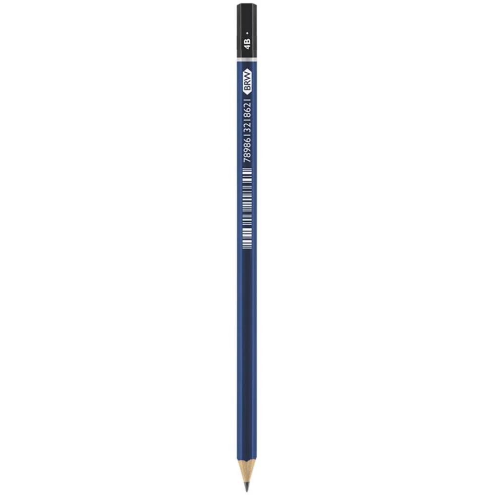 Lapis Preto Tecnico Madeira 4B Preto Esc/Muito Mac Brw (Bl.c/12)