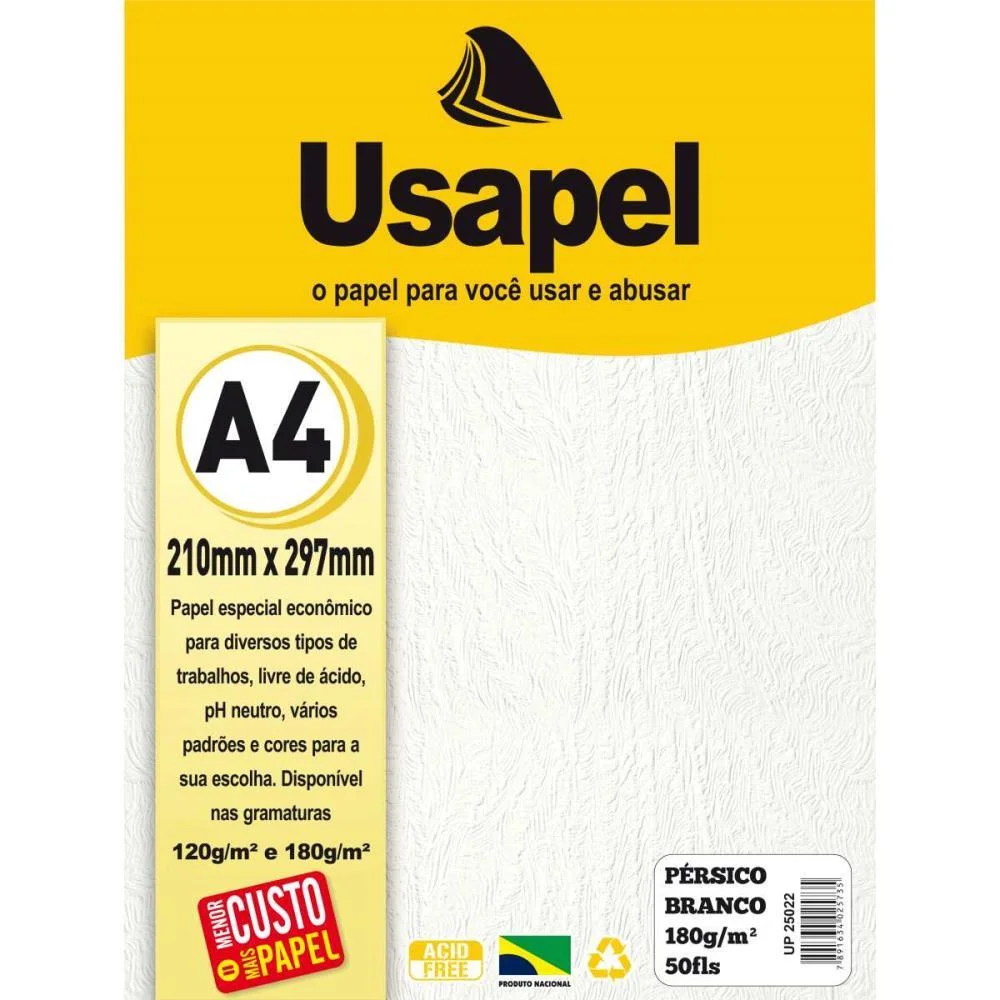 Papel A4 Persico Usapel Branco 180G. Filiperson (Pct.c/50)