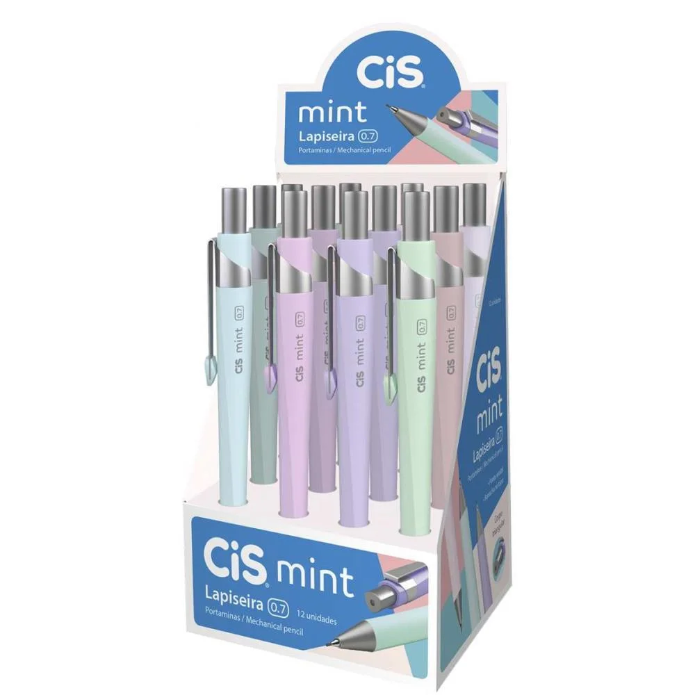 Lapiseira 0.7Mm Cis Mint 6Cores Tons Pastel Sertic C/ 12 Unidades