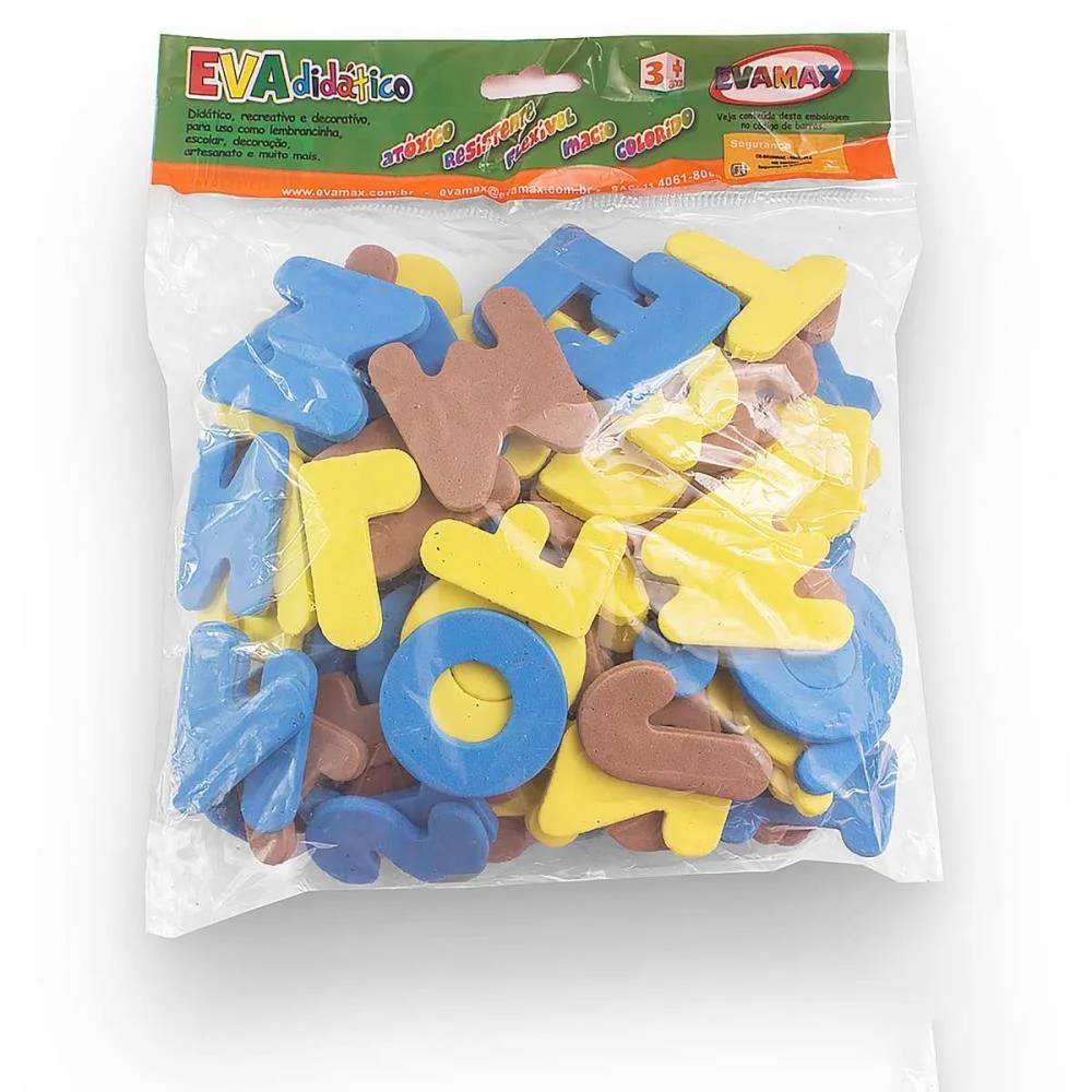 Material Didatico Eva Abc+Vogais Gd 5Mm 5Cm. 93Pcs Evamax
