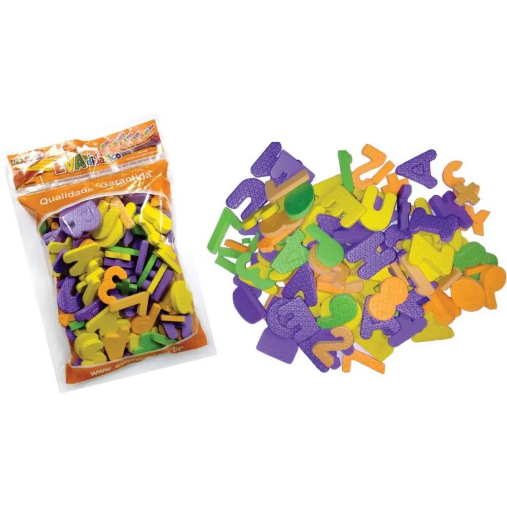 Material Didatico Eva Alfanumerico 5Mm 107Pc 5X3Cm. Evamax
