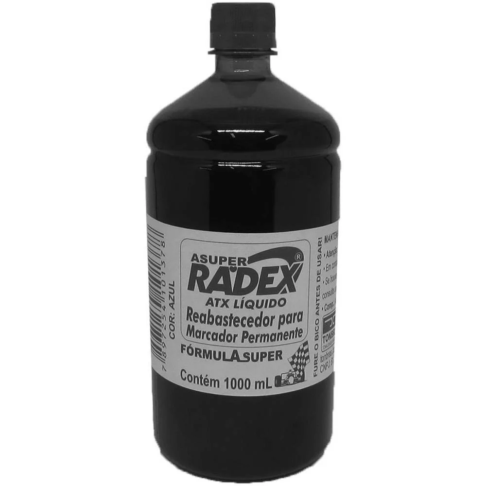 Tinta Marcador Permanente Reabastecedor 1000Ml Preto Radex